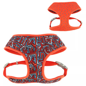 Coastal Sublime Adjustable Dog Harness or Leash - Red Blue Graffiti with Red Stars