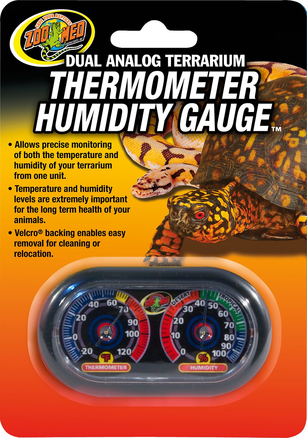 Zoo Med Dual Analog Thermometer and Humidity Gauge