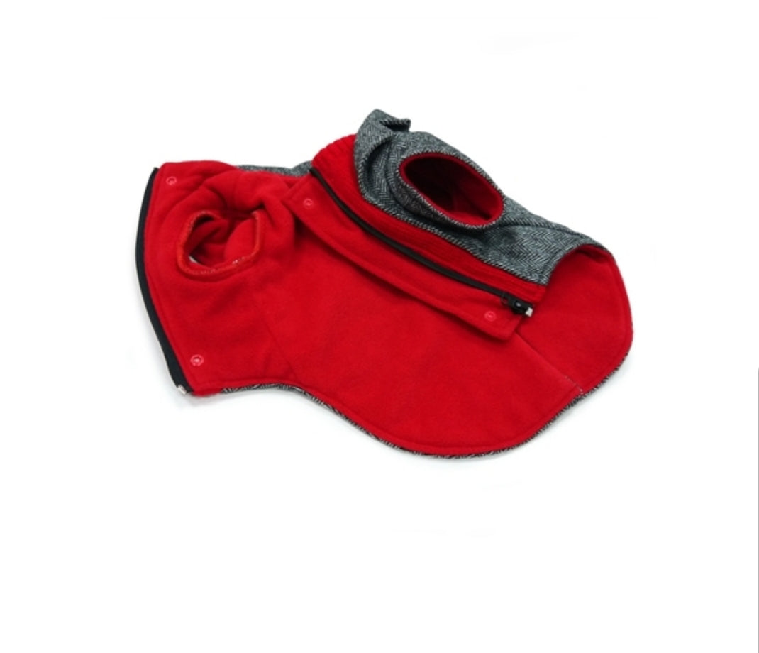 Tweed Blazer Grey/Red Dog Sweater