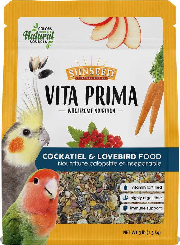 Sunseed Vita Prima Cockatiel & Lovebird Food, 3-lb bag