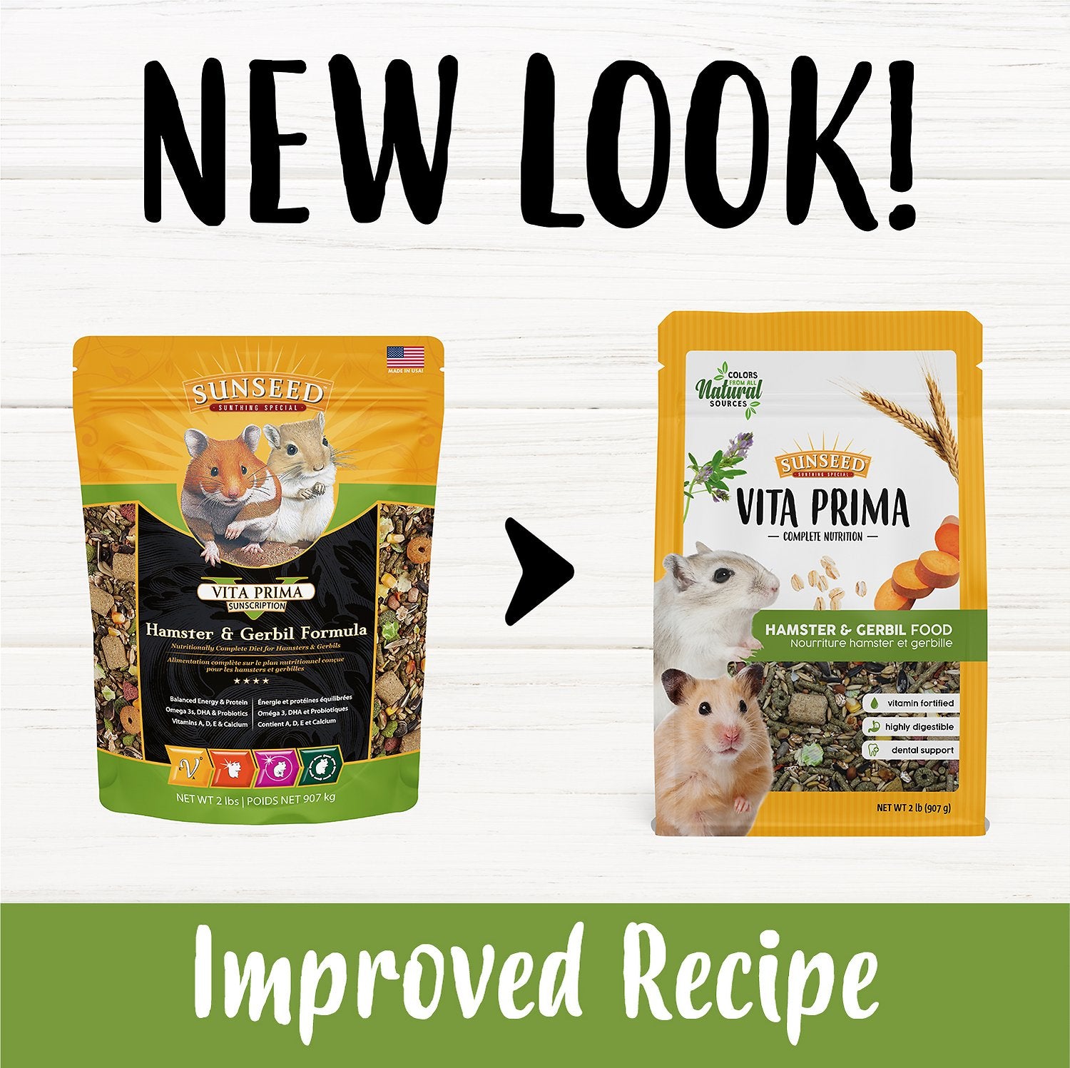 Sunseed Vita Prima Gerbil Hamster Food 2 lb bag Pet Empire and Supplies