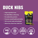 Vital Essentials Freeze Dried Vital Treats Grain Free Duck Nibs Dog Treats