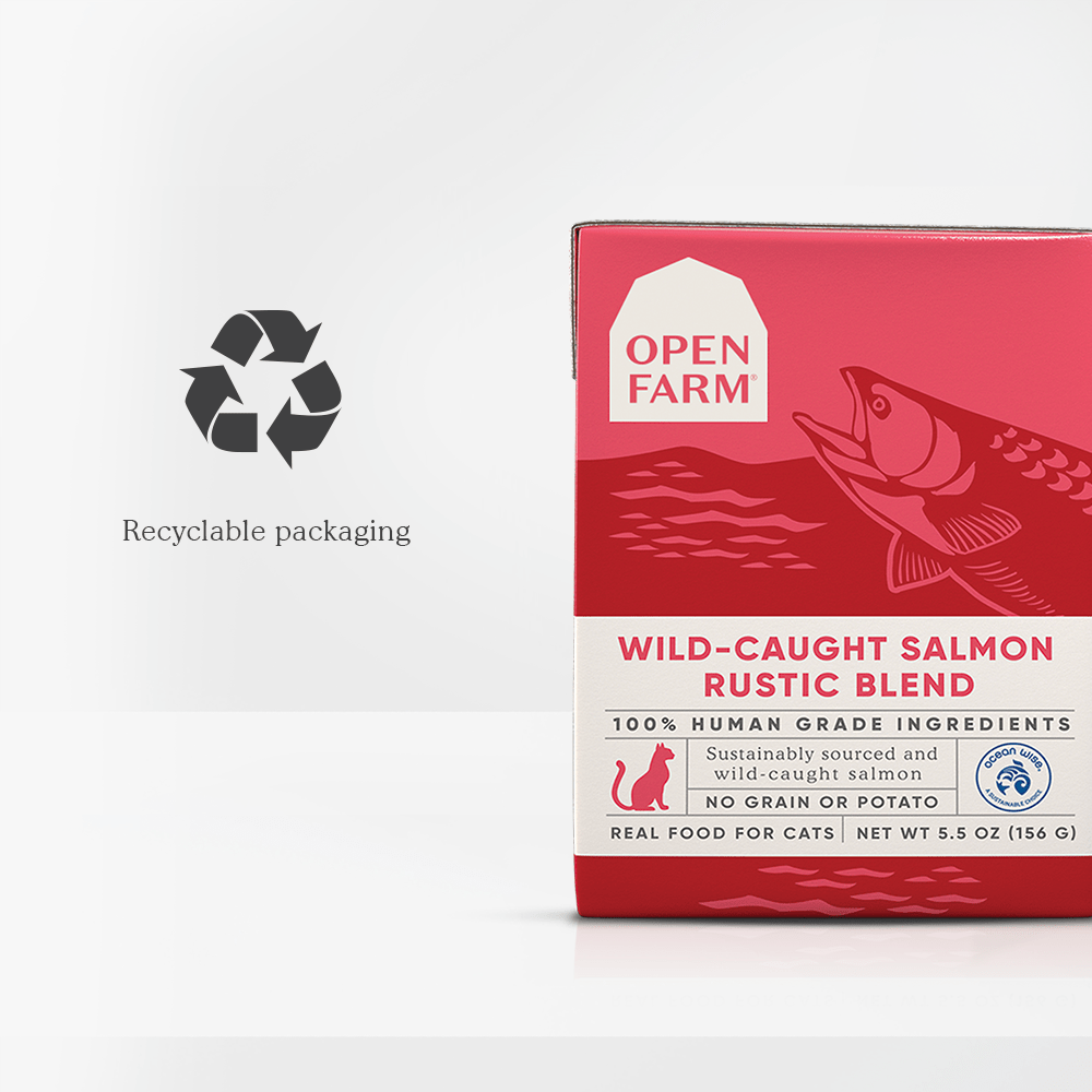 Open Farm Grain Free Wild Caught Salmon Recipe Rustic Blend Wet Cat Food