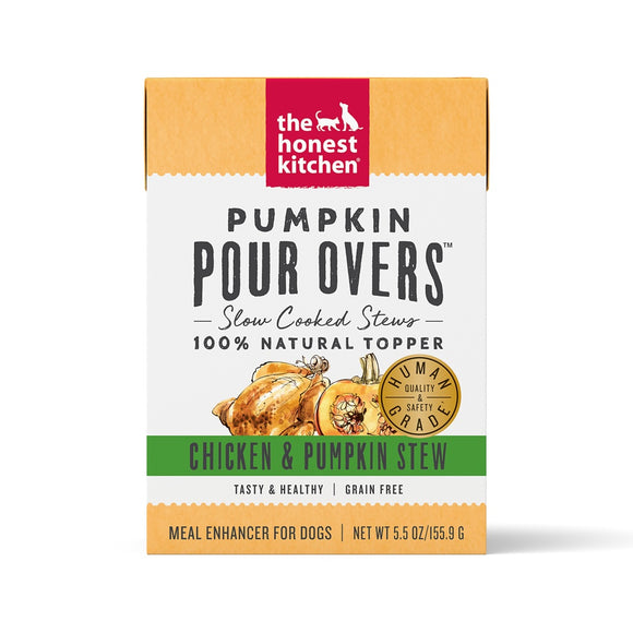 The Honest Kitchen Pour Overs Grain Free Chicken & Pumpkin Stew Recipe Food Topper for Dogs