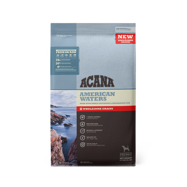 ACANA + Wholesome Grains American Waters Recipe with Whole Saltwater & Freshwater Fish Dry Dog Food