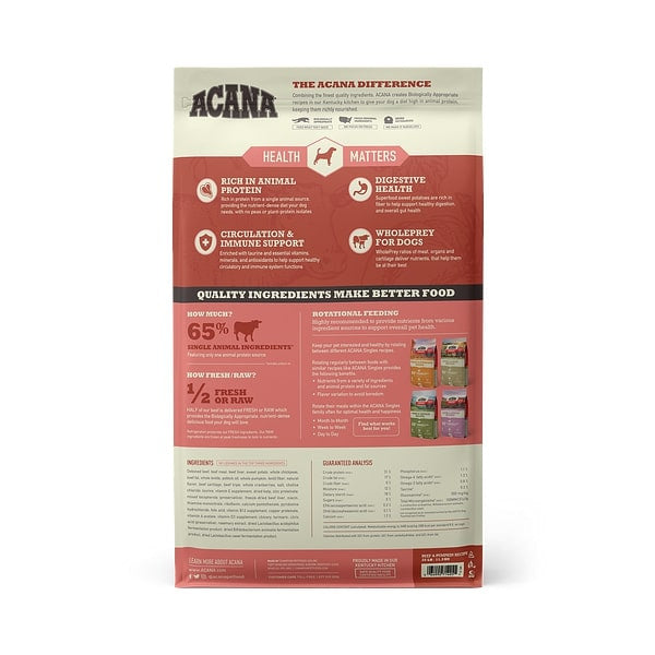 ACANA Singles Beef & Pumpkin Recipe Grain Free Dry Dog Food