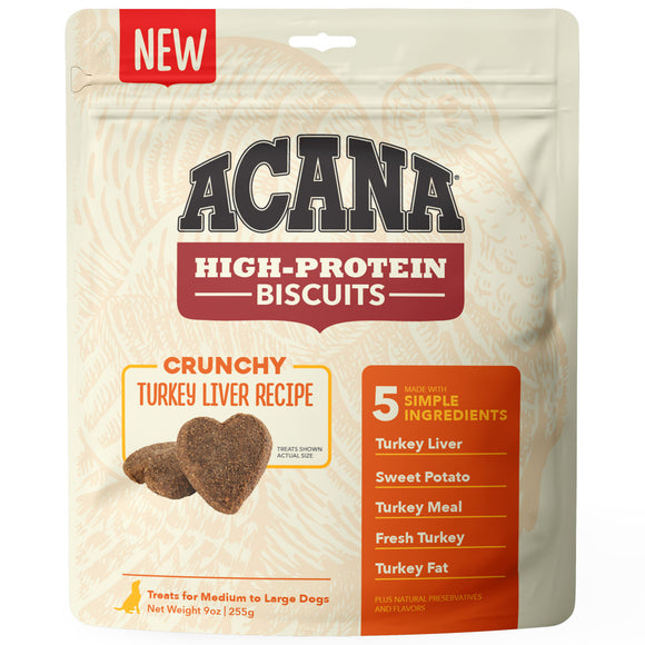 ACANA Crunchy Biscuits High-Protein Turkey Liver Recipe Dog Treats