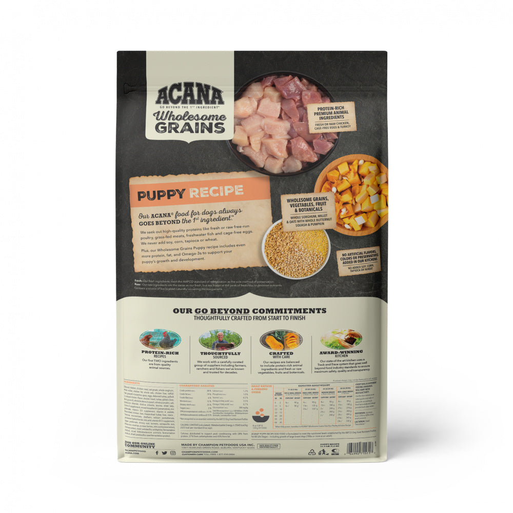 ACANA Puppy Wholesome Grains Real Chicken, Eggs & Turkey Dry Dog Food