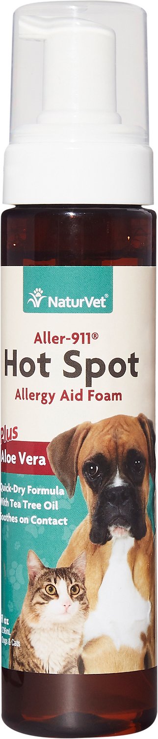NaturVet Aller-911 Allergy Aid Hot Spot Plus Aloe Vera Dog & Cat Foam