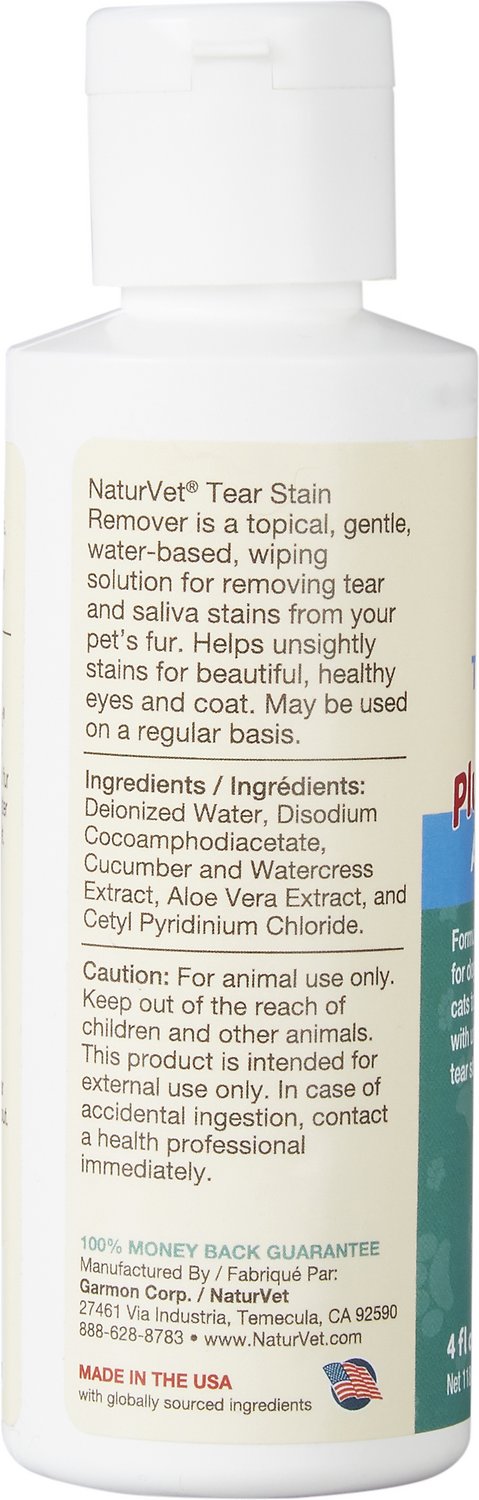 NaturVet Tear Stain Remover Dog & Cat Liquid Topical Formula