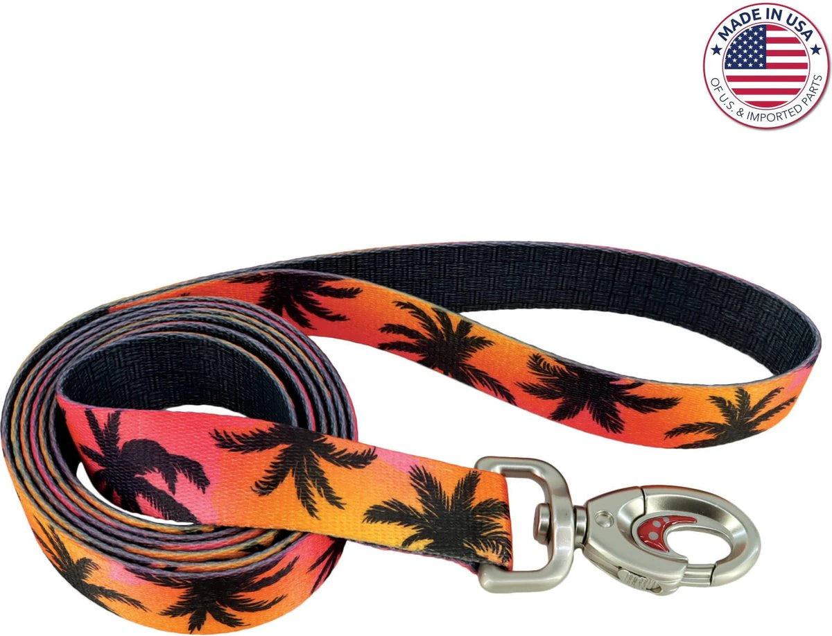 Coastal Sublime Adjustable Dog Collar Palm Trees