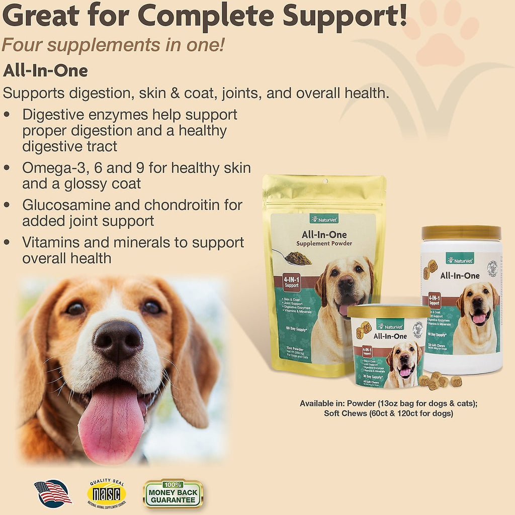 NaturVet All-In-One Support Soft Chews Dog Supplement