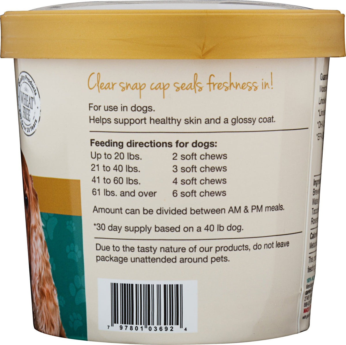 NaturVet Omega Gold Plus Salmon Oil Soft Chews for Dogs