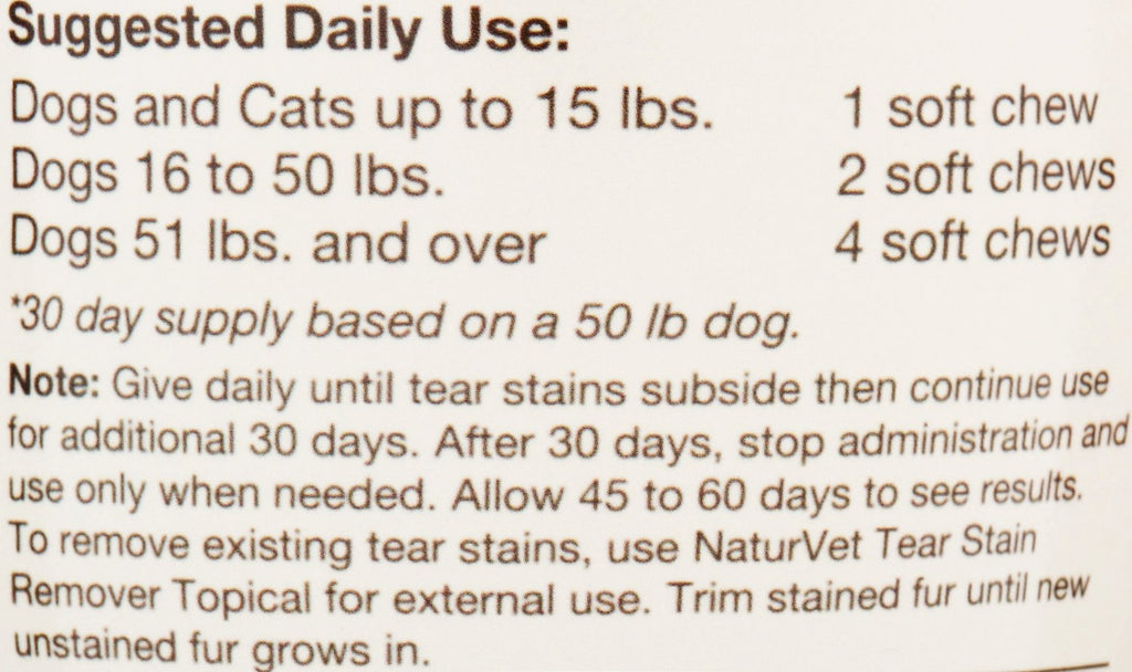 NaturVet Tear Stain Plus Lutien Supplement