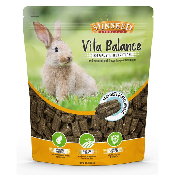 Sunseed Vita Balance Adult Pet Rabbit Food, 4lb