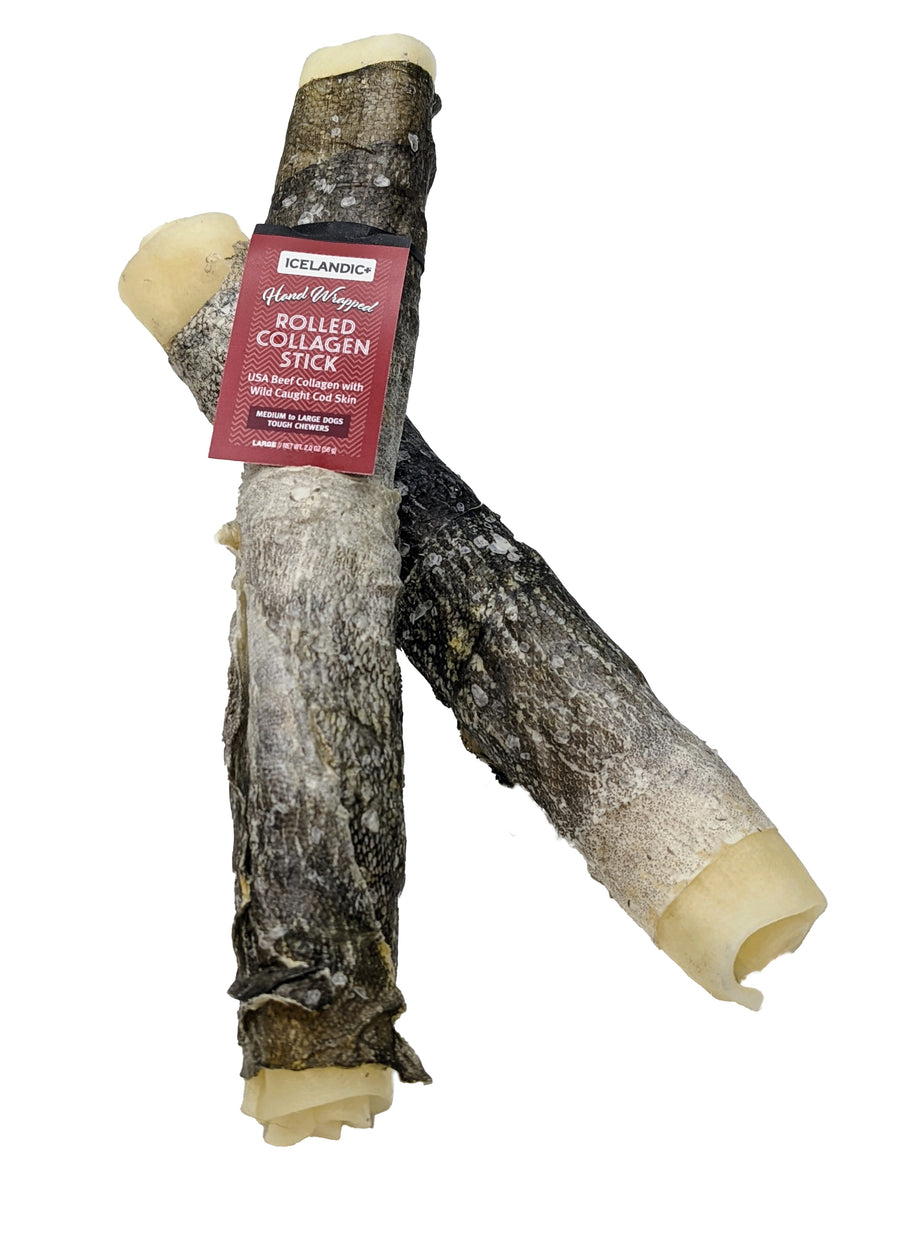 Beef Collagen Rolled Stick 4"- 8"