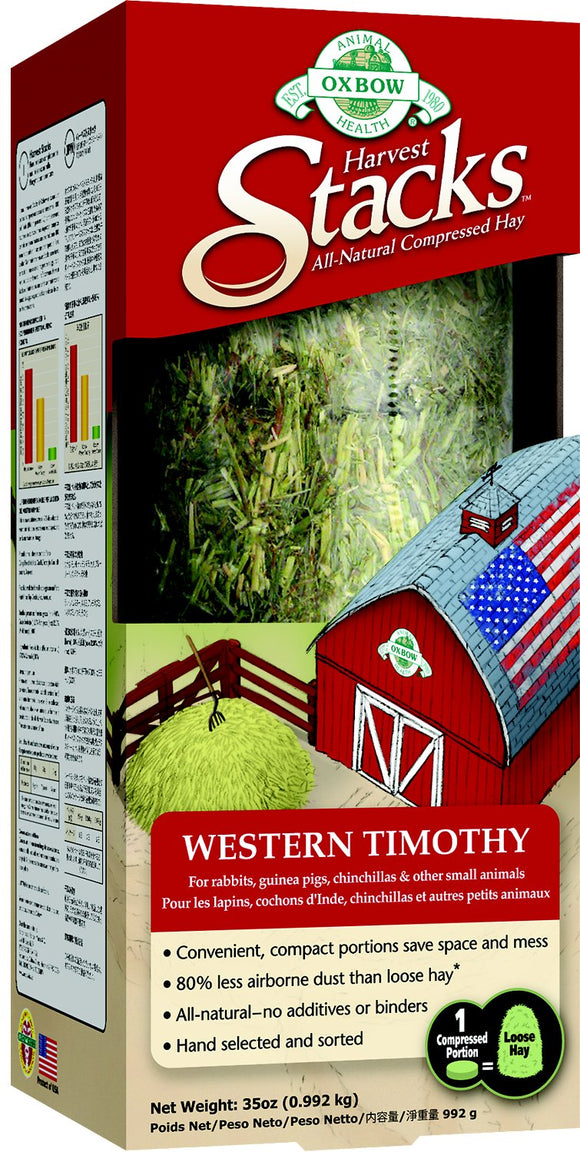 Oxbow Harvest Stacks Compressed Western Timothy Hay Small Animal Food, 35-oz