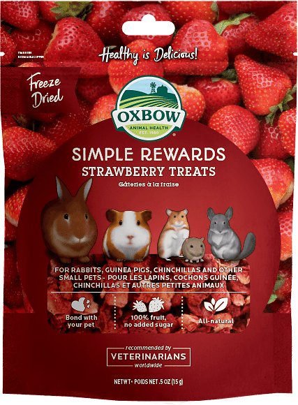 Oxbow Simple Rewards Freeze-Dried Strawberry Small Animal Treats, .5-oz bag