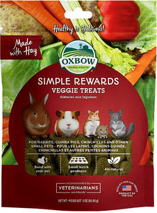 Oxbow Simple Rewards Oven Baked Veggie Small Animal Treats, 3-oz bag