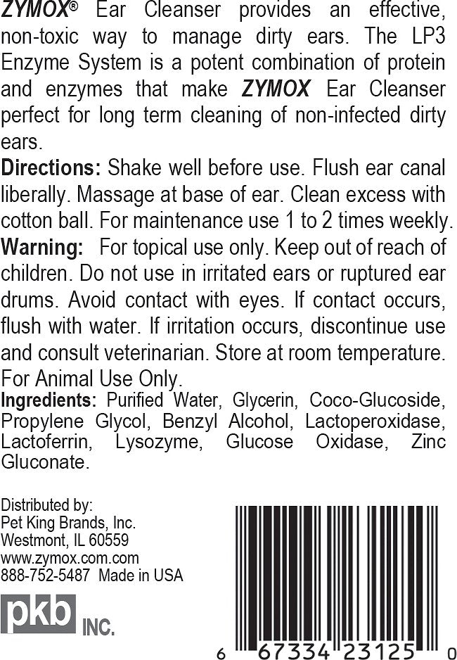 Zymox Ear Cleanser for Dogs & Cats 4oz