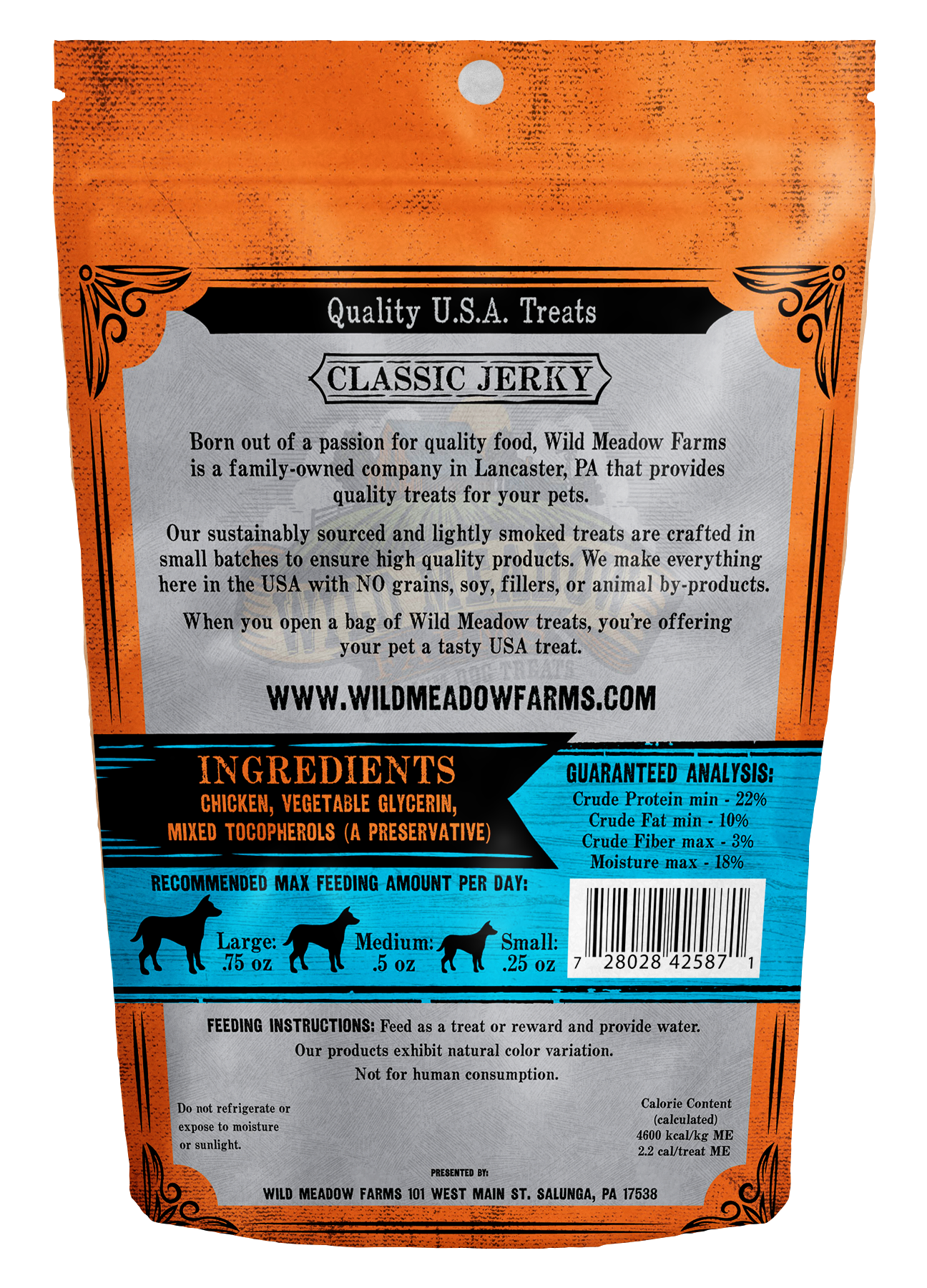 Wild Meadow Farms - Classic Chicken Minis - USA Made Soft Jerky Training Treats for Dogs- 4oz