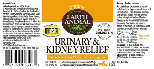 Earth Animal Urinary & Kidney Relief Organic Herbal Remedy 2oz