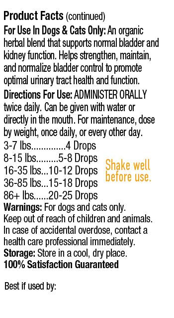 Earth Animal Urinary & Kidney Relief Organic Herbal Remedy 2oz