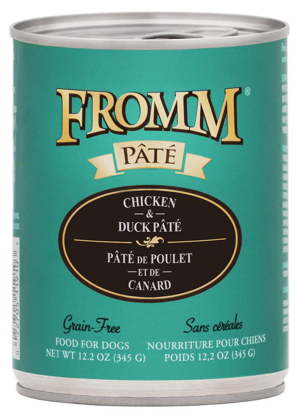 Fromm Gold Grain-Free Chicken and Duck Pate Canned Dog Food, 12.2-oz