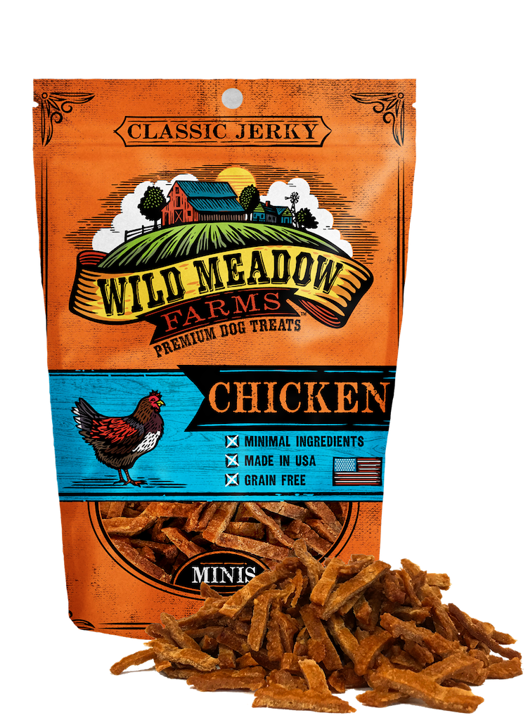 Wild Meadow Farms - Classic Chicken Minis - USA Made Soft Jerky Training Treats for Dogs- 4oz
