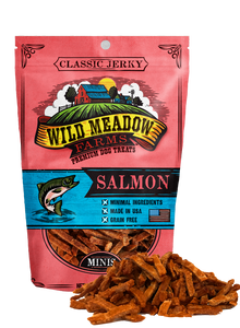 Wild Meadow Farms - Classic Salmon Minis - USA Made Soft Jerky Training Treats for Dogs- 3.5oz