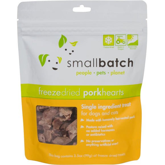 SMALLBATCH FREEZE DRIED HEART TREATS - PORK For Dogs and Cats