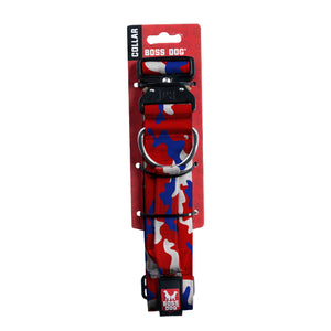 Boss Dog Tactical Collar - Red White & Blue