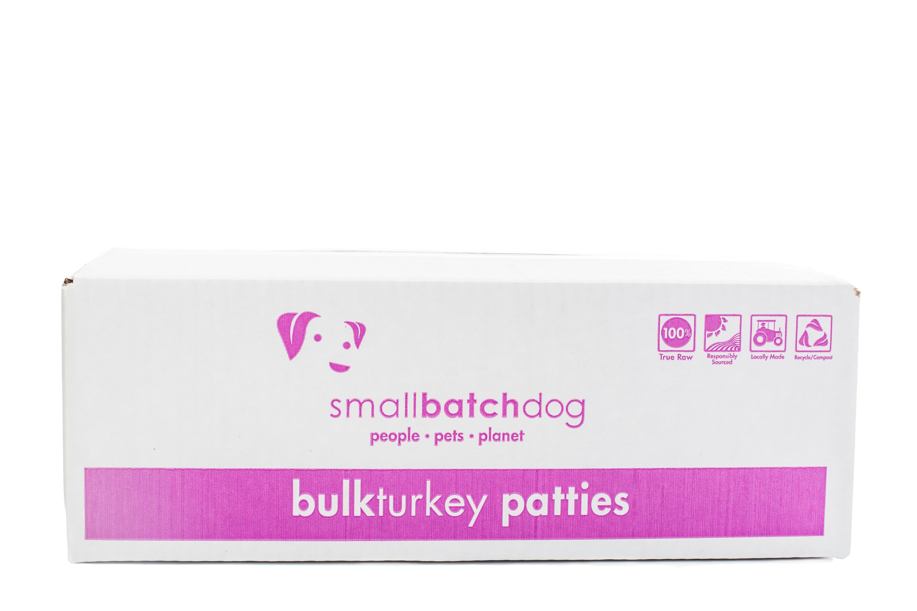 SMALLBATCH DOG TURKEYBATCH BULK PATTIES 18 LB FROZEN 36/CS