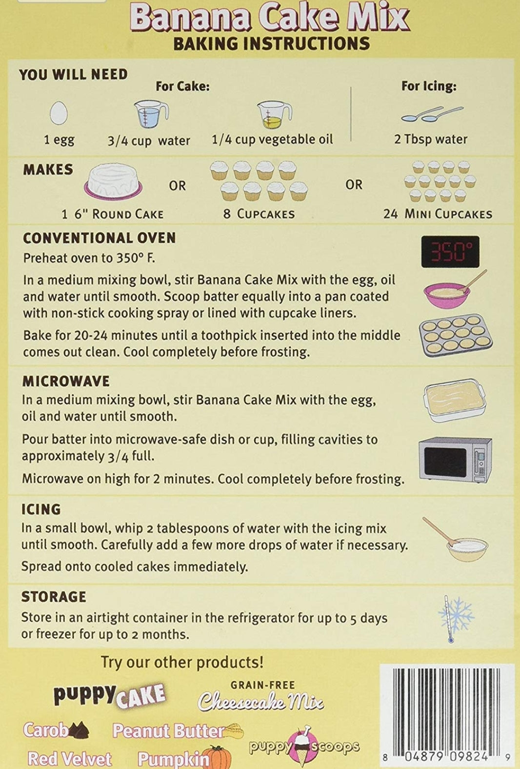 Puppy Cake Mix - Banana Cake Mix and Frosting for Dogs