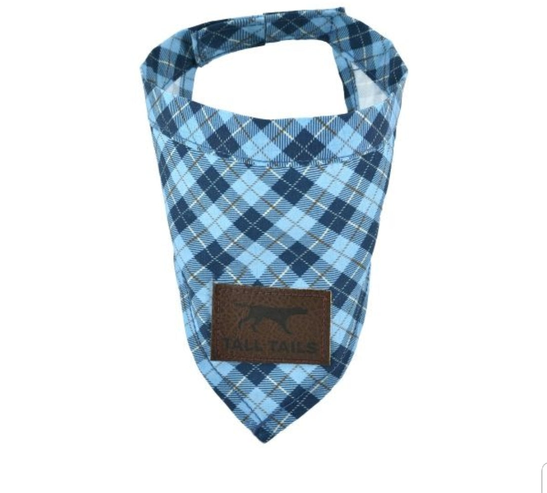 Tall Tails - Plaid Blue Bandana