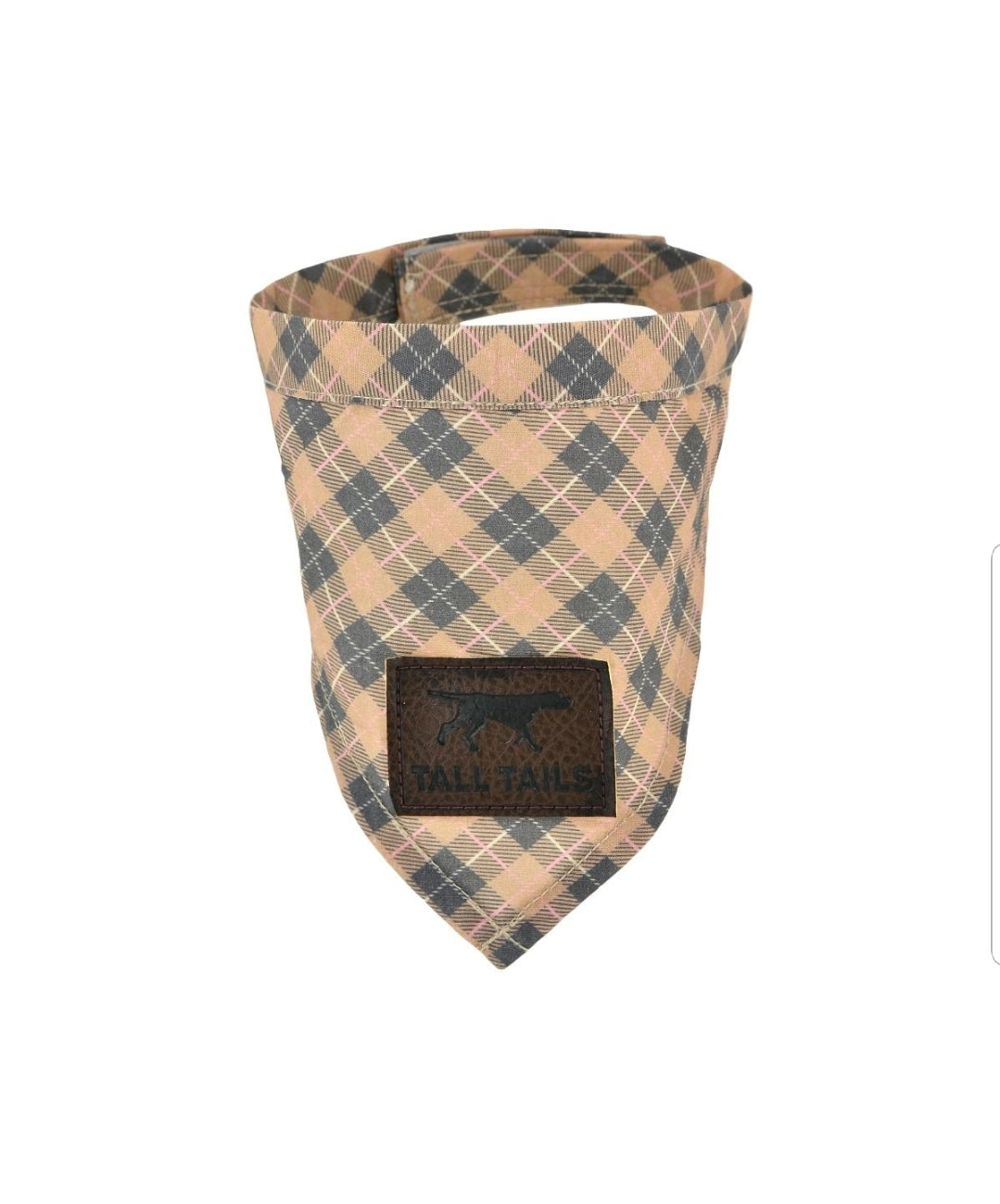 Tall Tails - Plaid Tan Bandana