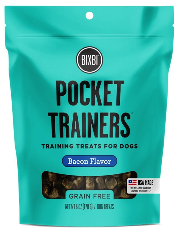 BIXBI Pocket Trainers Bacon Flavor Grain-Free Dog Treats, 6-oz bag