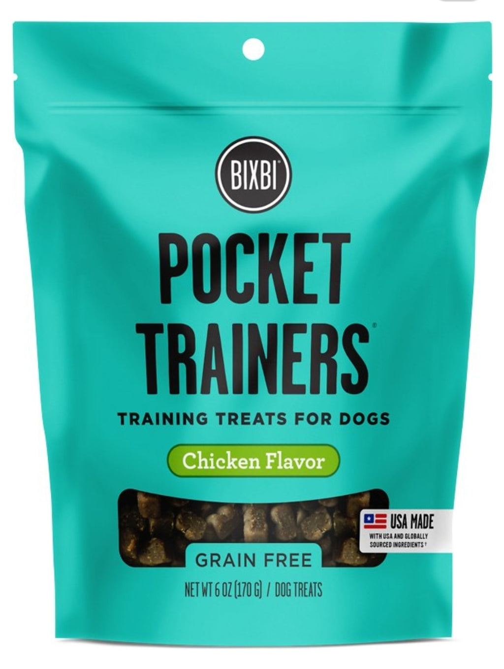 BIXBI Pocket Trainers Chicken Flavor Grain-Free Dog Treats, 6-oz bag