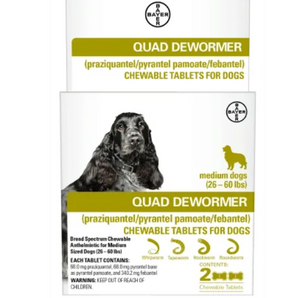 Bayer Quad Medium Dog De-Wormer, 2-count