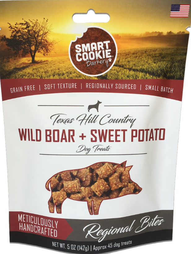 Smart Cookie Barkery Texas Hill Country Wild Boar & Sweet Potato Dog Treats, 5-oz bag