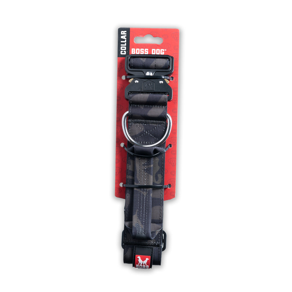 Boss Dog Tactical Collar - Black Camo