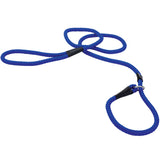 Braided Rope Slip Dog Leash Black, Blue, Red 6-ft