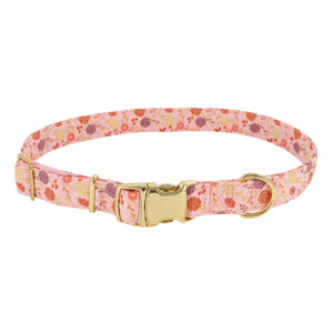 Accent Metallic Adjustable Dog Collar Delicate Pink Flowers