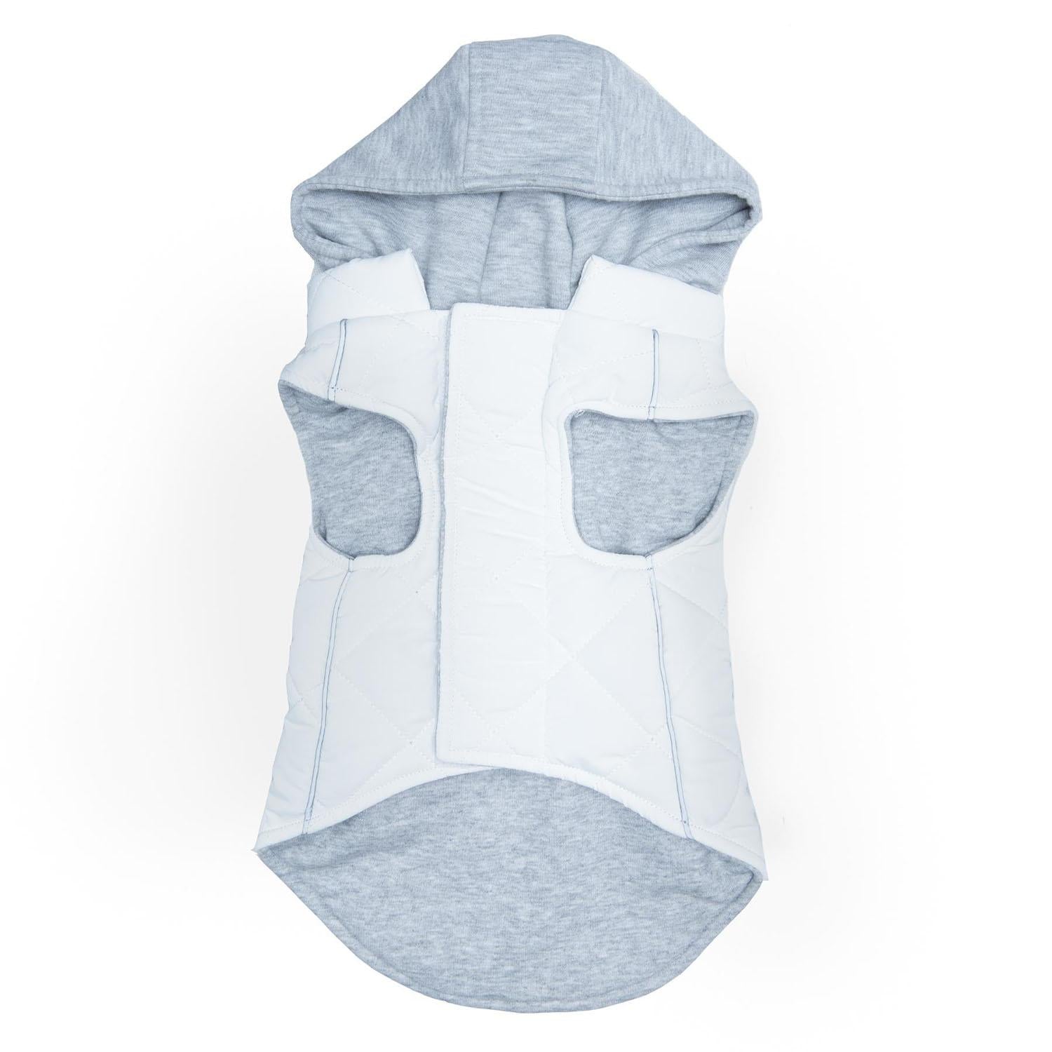 Doggie Design Weekender Quilted Hoodie Dog Jacket - White