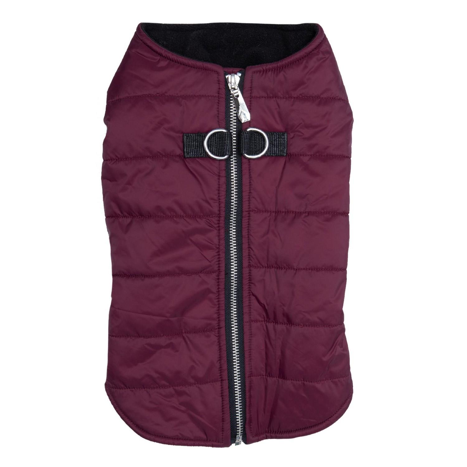Doggie Design Zip-up Dog Puffer Vest Burgundy