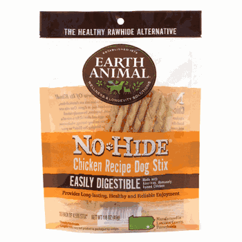 Earth Animal No-Hide Chicken Recipe Stix Dog Treats, 10 Pack