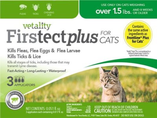 Vetality Firstect Plus for Cats, 3-pack
