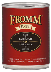 Fromm Gold Beef and Barley Pate Canned Dog Food, 12.2-oz