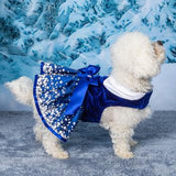 Doggie Design Holiday Snowflakes Dog Dress With Leash