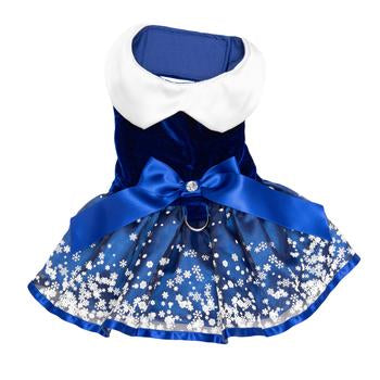 Doggie Design Holiday Snowflakes Dog Dress With Leash